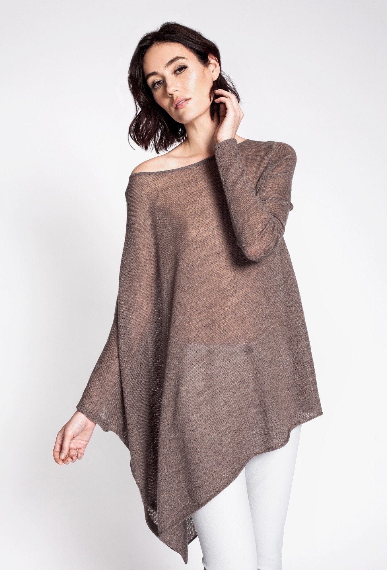 Tissue Knit Asymmetrical Sweater