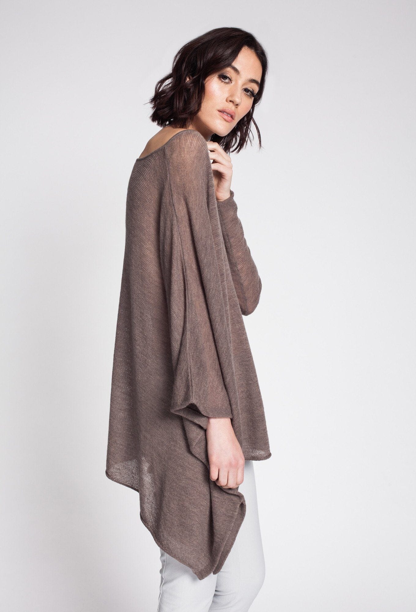 Tissue Knit Asymmetrical Sweater