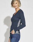 Navy - Deb is 5’10, dress size 6. Wearing XS