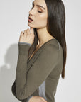 Sage - Emily is 5’10, dress size 2. Wearing XS