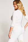 White w/Black - Courtney is 5’11, dress size 12. Wearing L