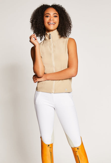Gilet équestre femme Noel Asmar petit gris fermeture éclair complète