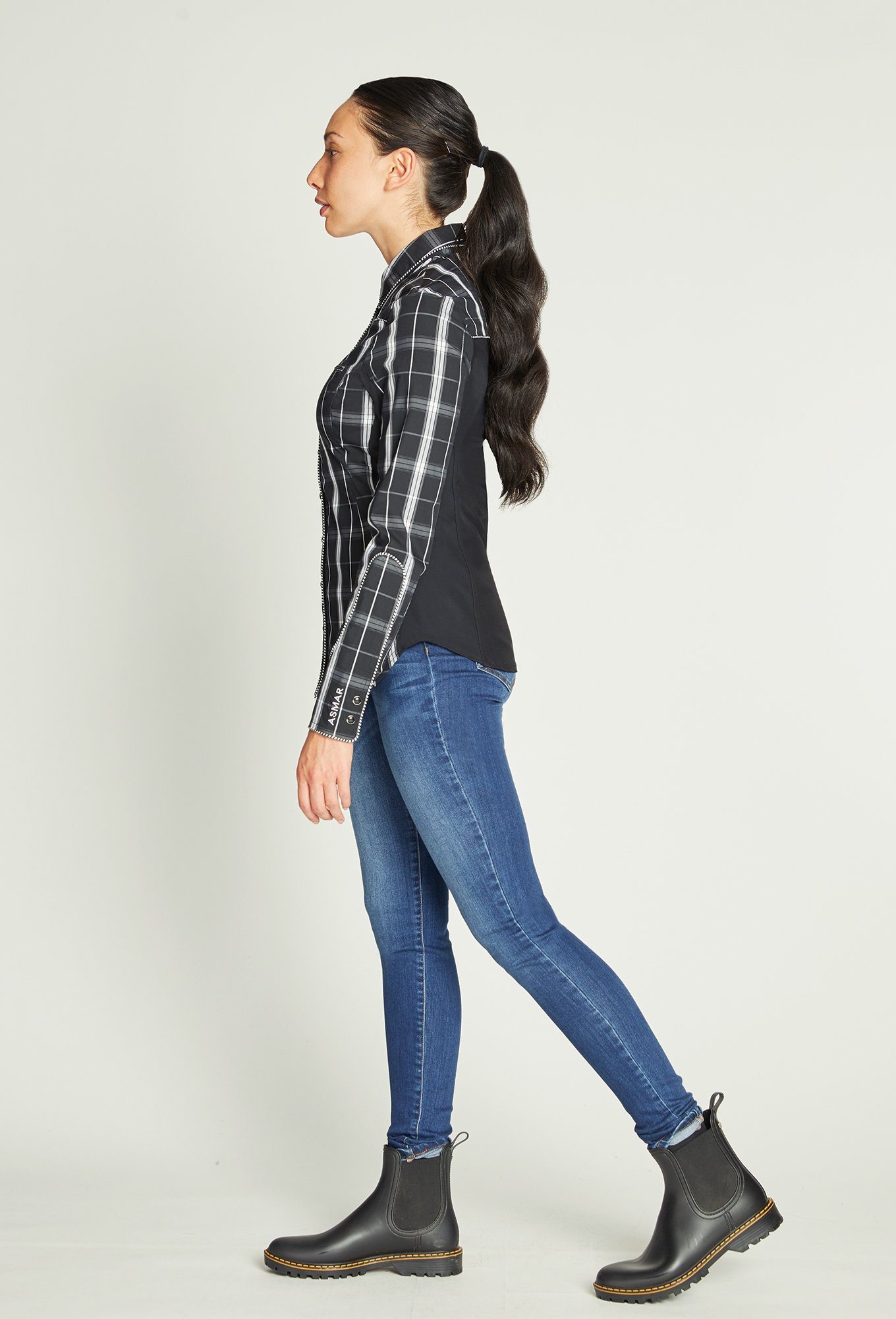 Midnight Plaid Western Show Shirt