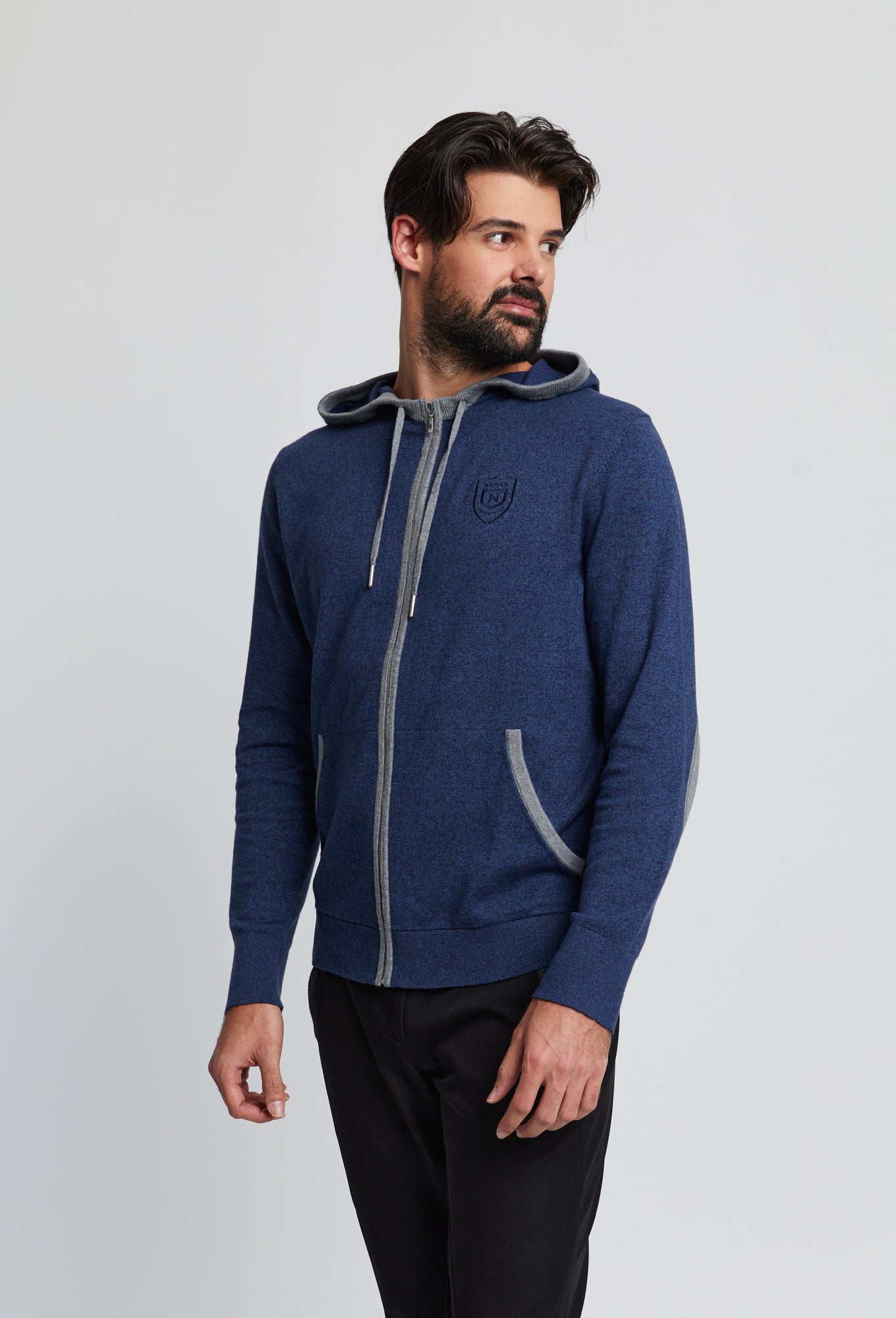 Men&#39;s Cotton &amp; Cashmere Zip-Up