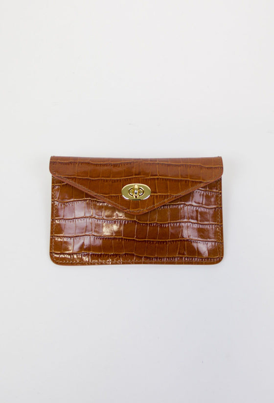 Asmar Crocodile Belt Purse (Gold Accents)