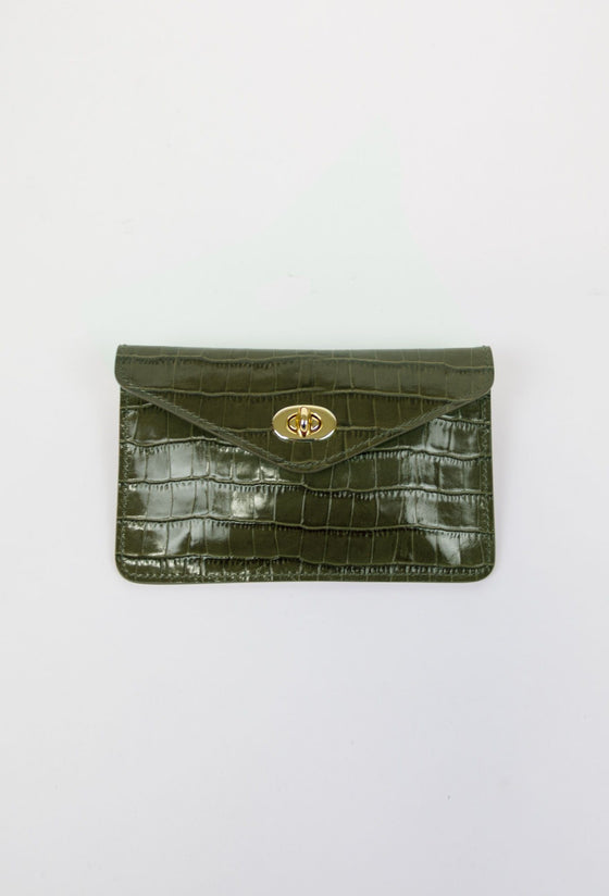 Asmar Crocodile Belt Purse (Gold Accents)